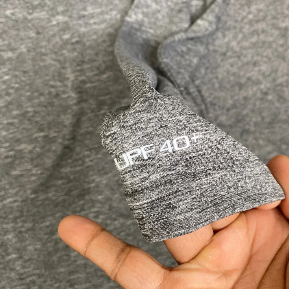 Nike Swim Dri-FIT Heathered Hooded Rash Guard Grey UPF 40+ NESSB669-001 XL NEW